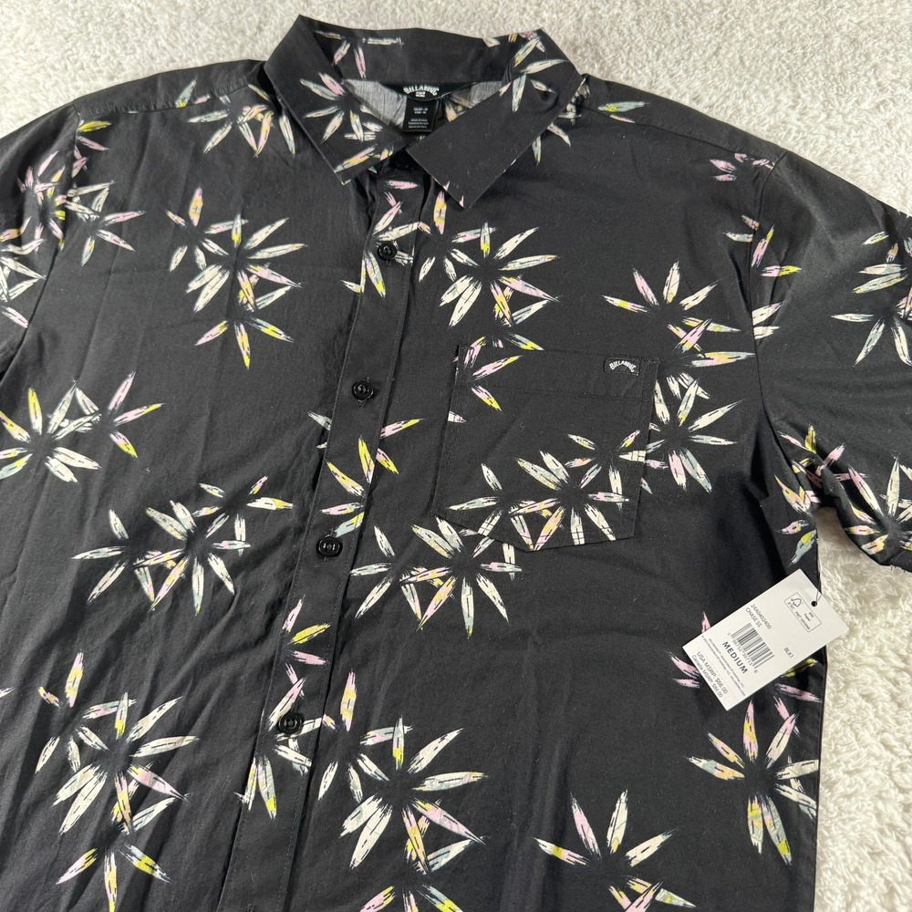 Billabong Men's Floral Hawaiian Print Summer Beach Surf Button‎ Up Shirt M NWT